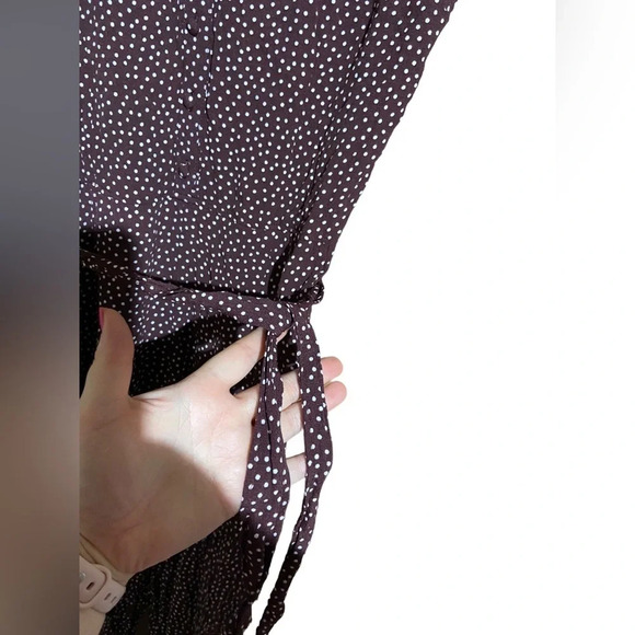 Abercrombie & Fitch Maroon and White Polk Dot Jumpsuit Size Small - Picture 5 of 8